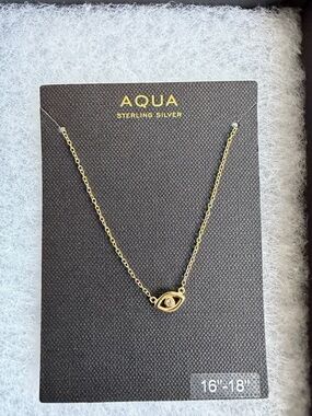 Aqua Gold-Tone Evil Eye Necklace